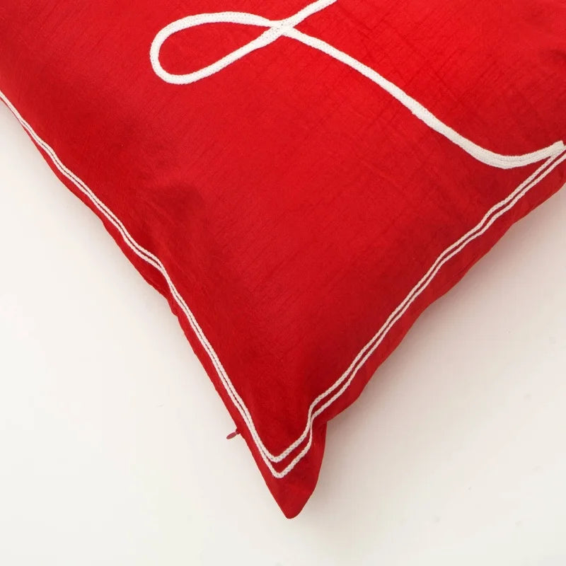 100% Polyester Lumber Pillow with Embroidery Work – Soft & Stylish Accent-24X16