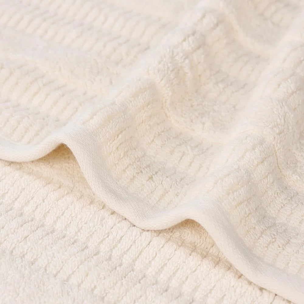 Medium Weight Cotton Blend Towels Quick Dry Ultra-Soft Bath Hand Face Towels Spa Essentials Eco-Friendly Absorbent Towels