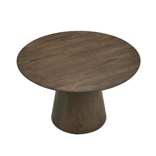 47.24 inch dining table, circular modern style, medium density fiberboard wood, with sturdy cylindrical base