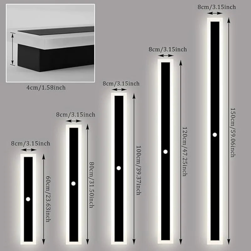 Outdoor Wall Light IP65 Waterproof 110- 240V Porch Lamp LED Long Garden Lamp Villa Garage Lighting Fixture porch Home decor