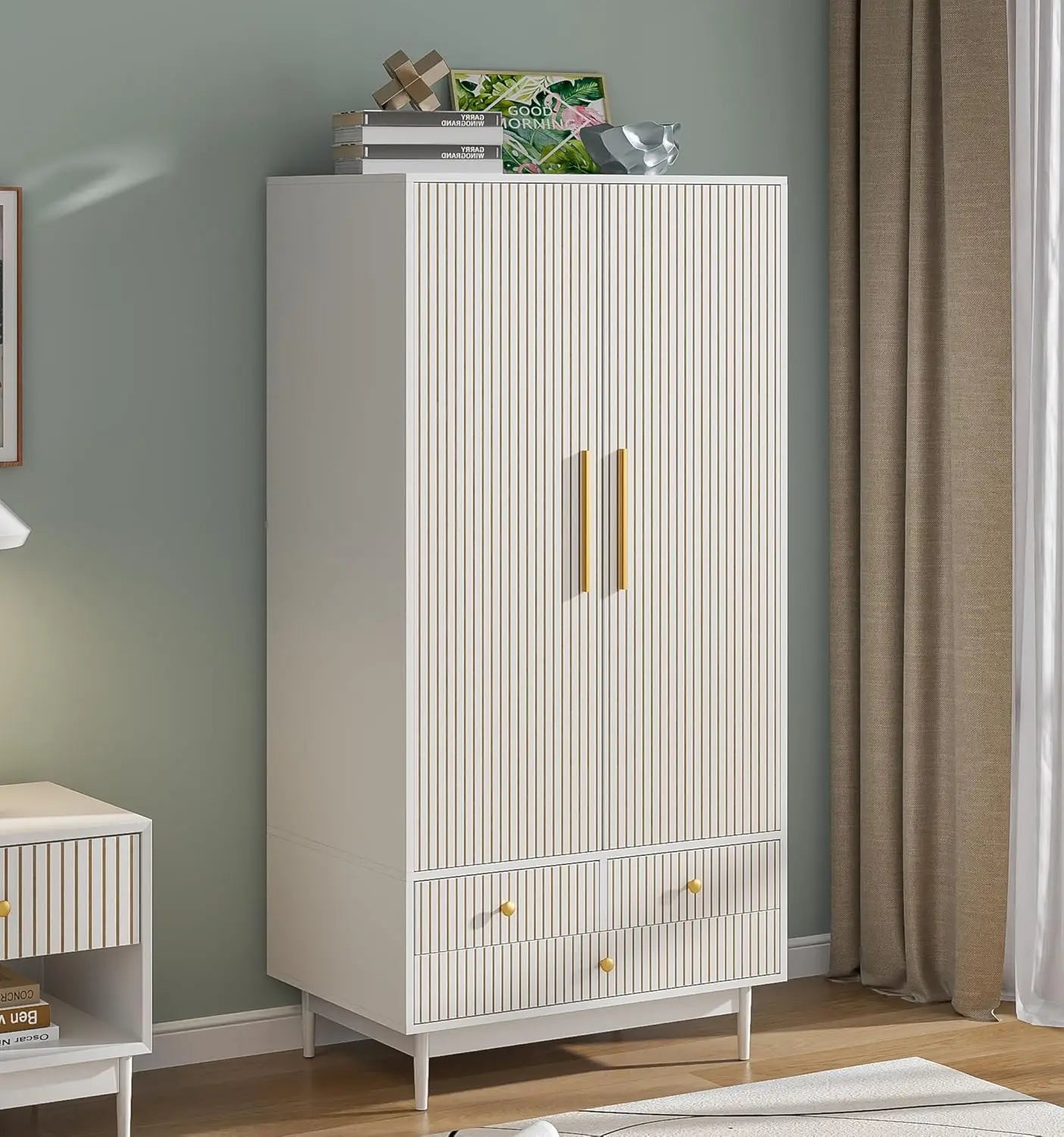 Armoire Wardrobe Closet, with Drawers , Wardrobe Cabinet with Hanging