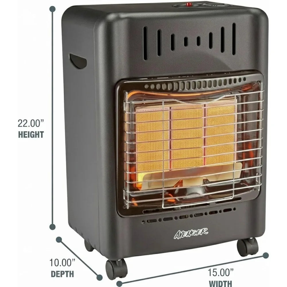 18000 BTU Portable Propane Cabinet Heater Radiant Gas Heater Safety Shut-Off Model 22BF-A00 Outdoor Indoor