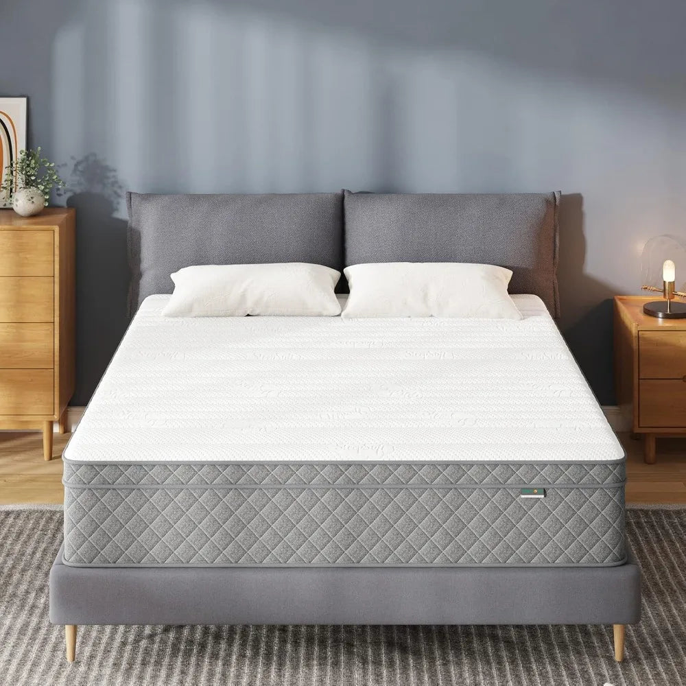 Full Mattress, 12 Inch Hybrid Double Mattress with Cooling Gel Memory Foam and Pocket Springs, CertiPUR-US Certified, Medium Fir