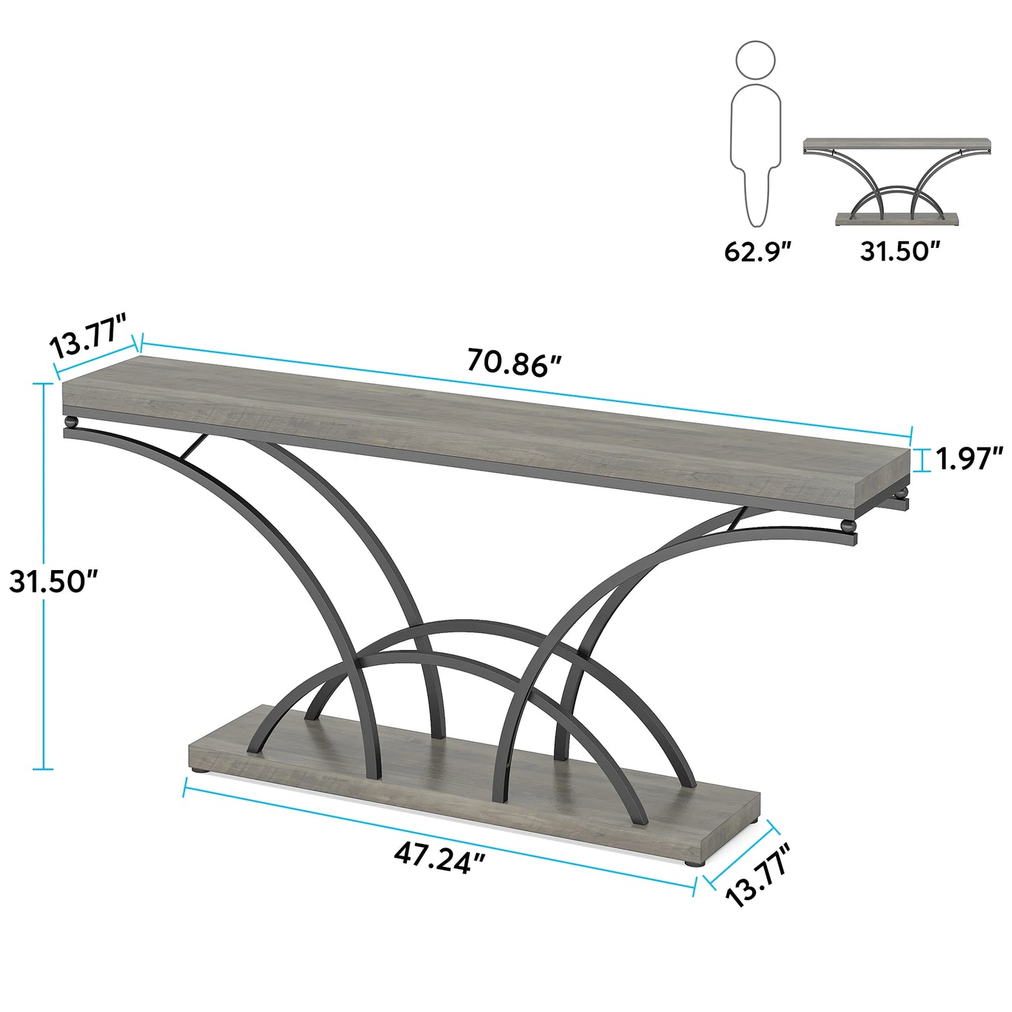 Tribesigns 70.9 Inch Extra Long Console Table for Entryway