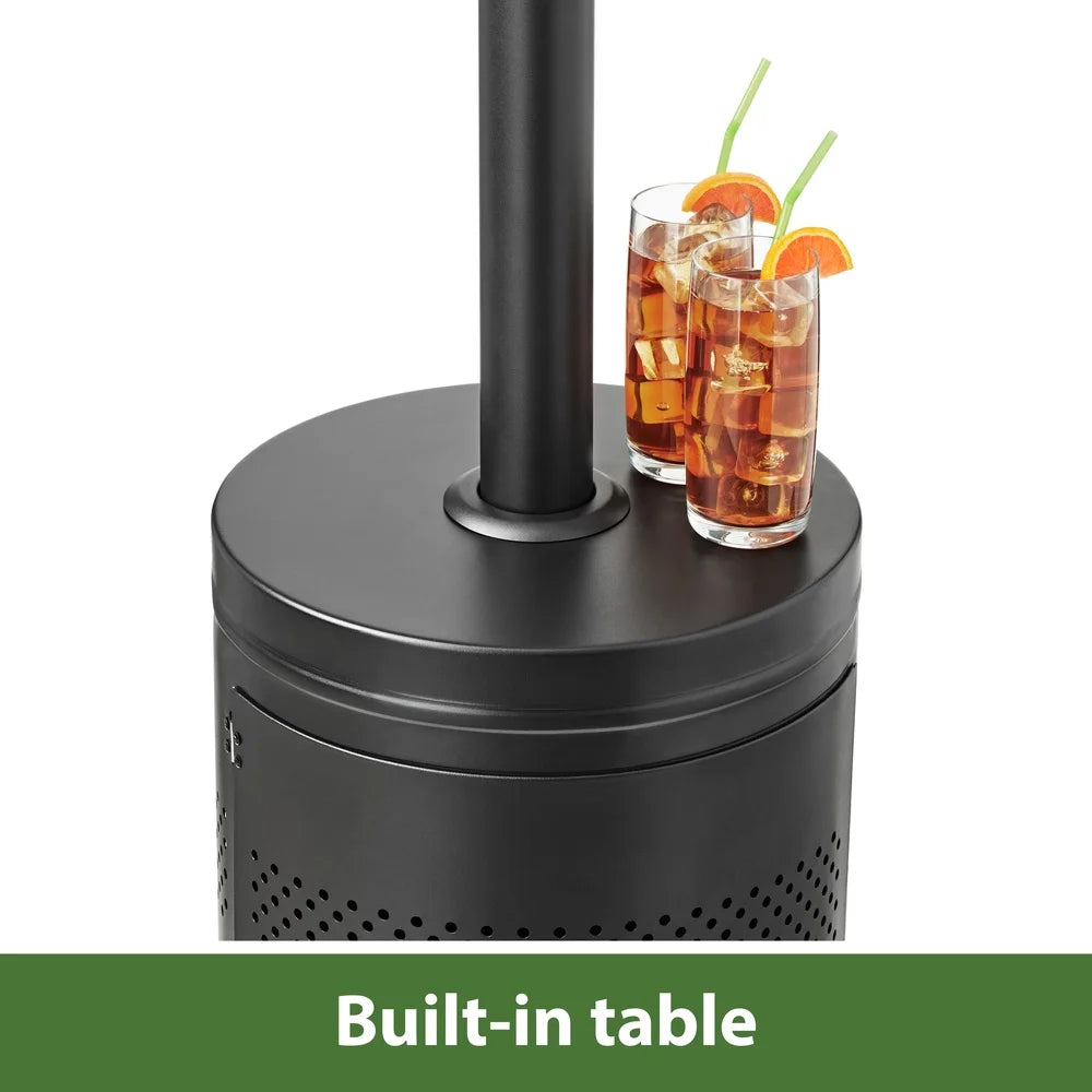 Outdoor Propane Gas Patio Heater 48000 BTU Freestanding Metal with Wheels Safety Features Decks Campgrounds and Patios