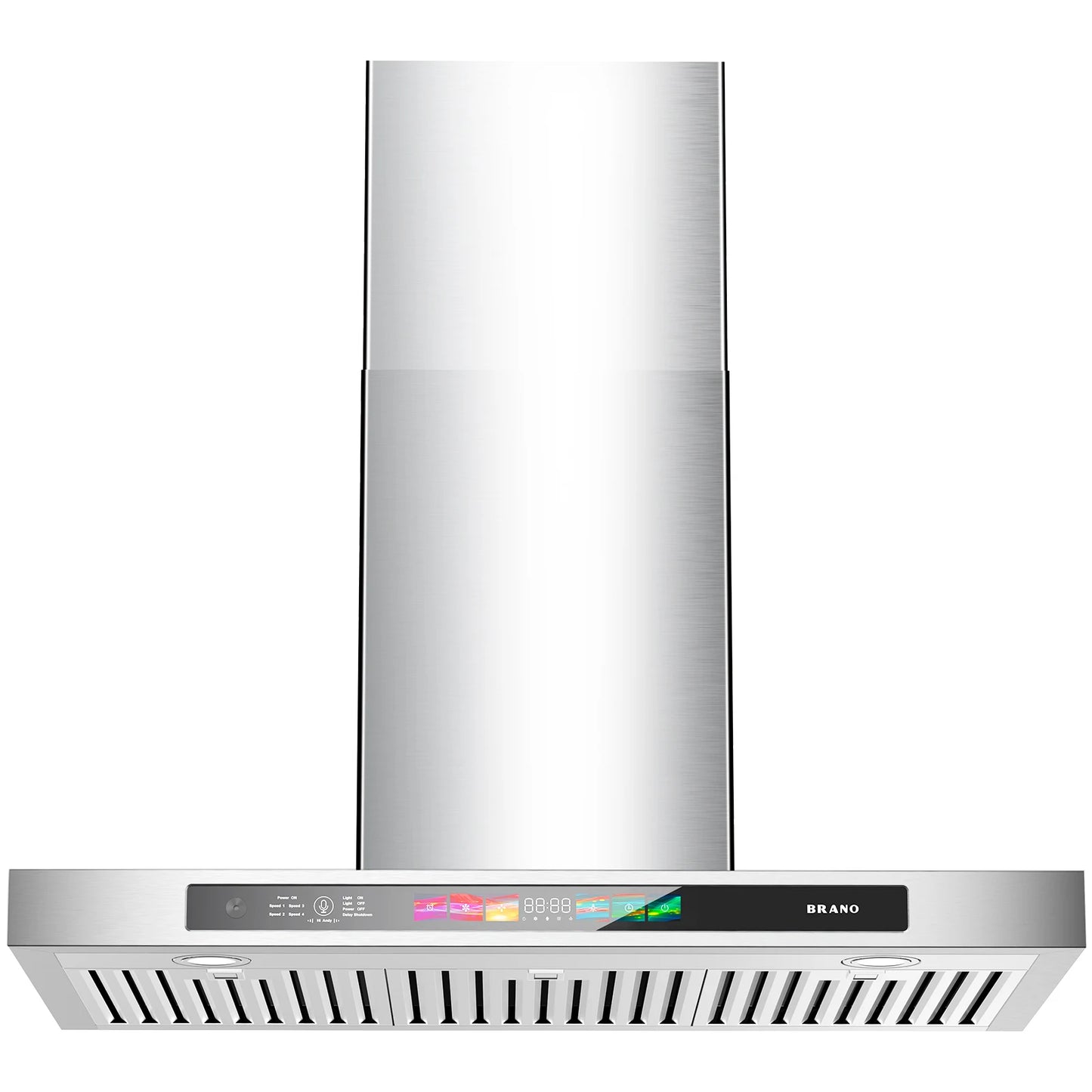 30/36 inch Wall Mount Range Hood Tempered Glass 900 CFM, Voice/Gesture/Touch Control, Stainless Steel Kitchen Hood Vent