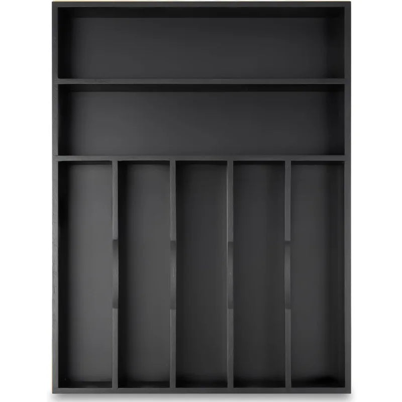Kitchen Drawer Utensil Bamboo Silverware Holder Cutlery in Drawer Flatware Or