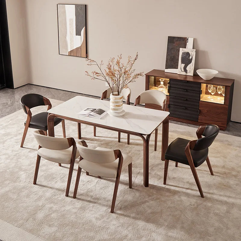Nordic High-end Light Luxury Ash Wood Dining Chair Wabi-sabi Style Chair Designer Structure Armchair Restaurant Backrest Chair