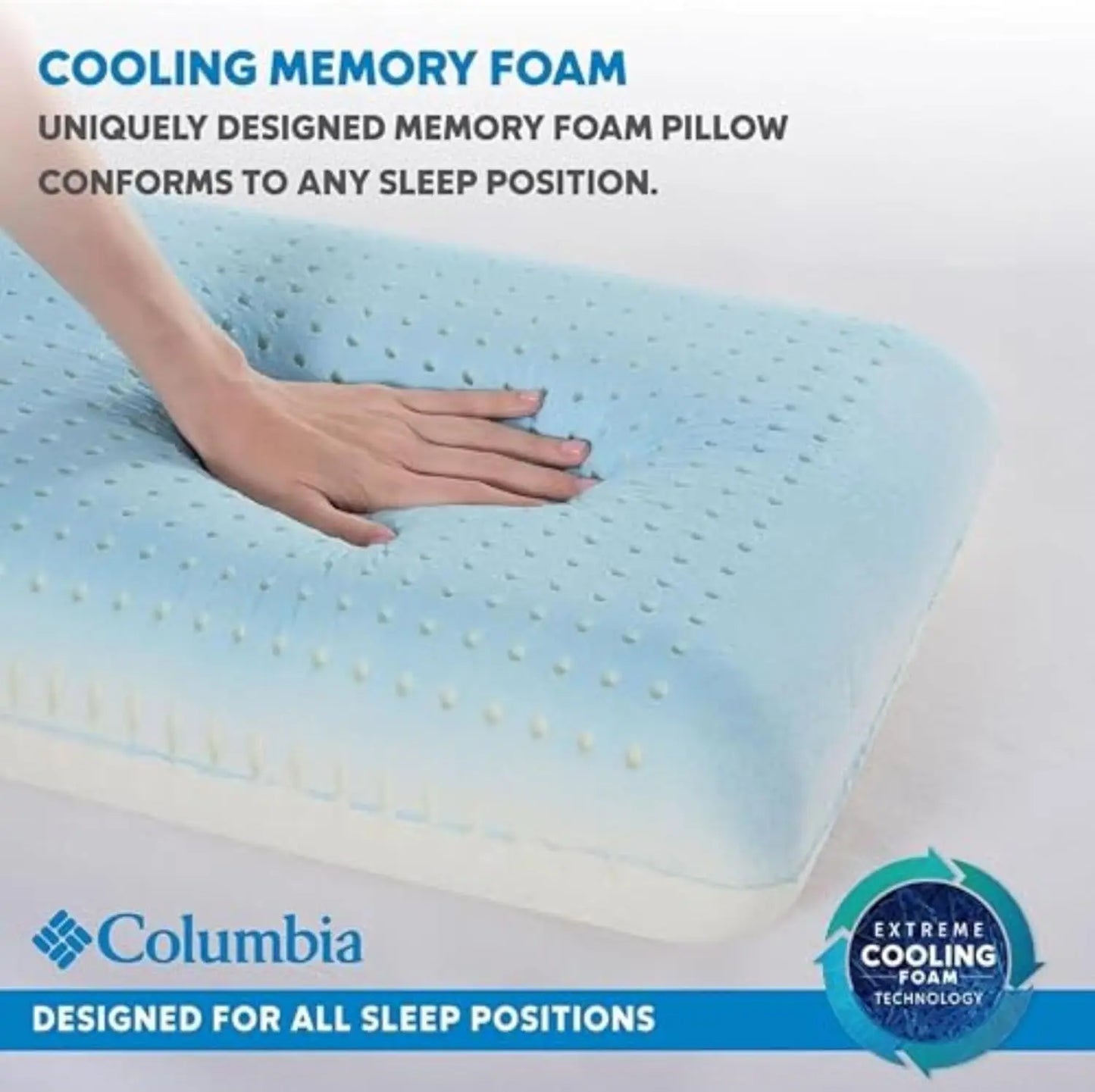 Cooling Gel Memory Foam Pillow - Breathable, Supportive with Removable Washable Cover for Queen Size