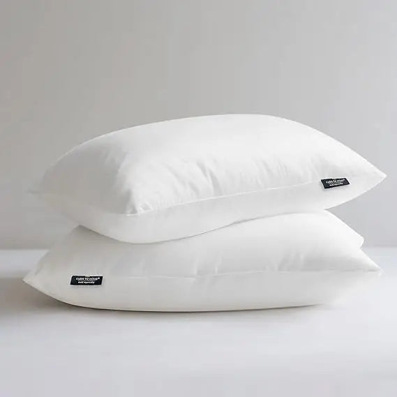 100% Organic Cotton Bed Pillows Queen Size Set of 2 - Down Alternative Hotel Quality White Bedding for Back and Side Sleepers,20