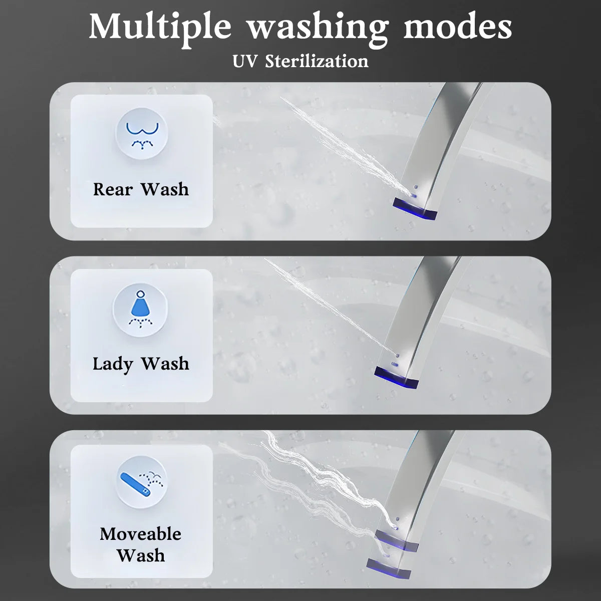 Smart Tankless One-Piece Toilet with Built-in Bidet Heated Seat Night Light UV Dryer Foot Sensor Auto Lid&Seat