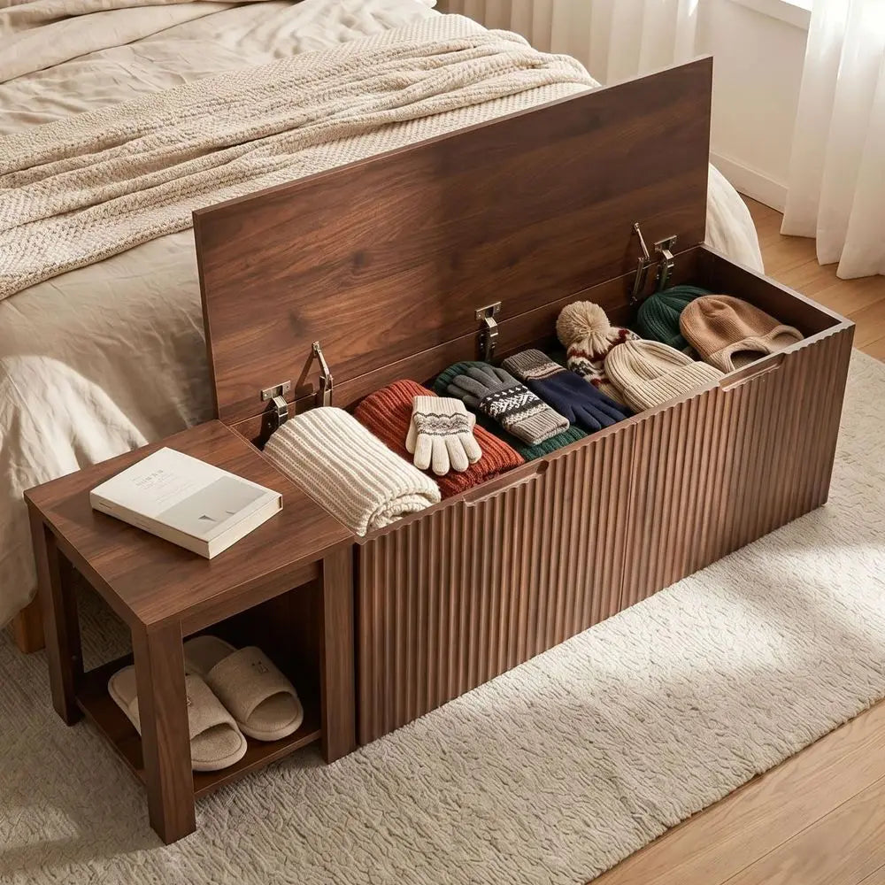 L Shaped Storage Bench, Modular Corner Dining Bench Seating, 63 Breakfast Nook Bench w Hidden Storage, Safety SoftClose Hinges,