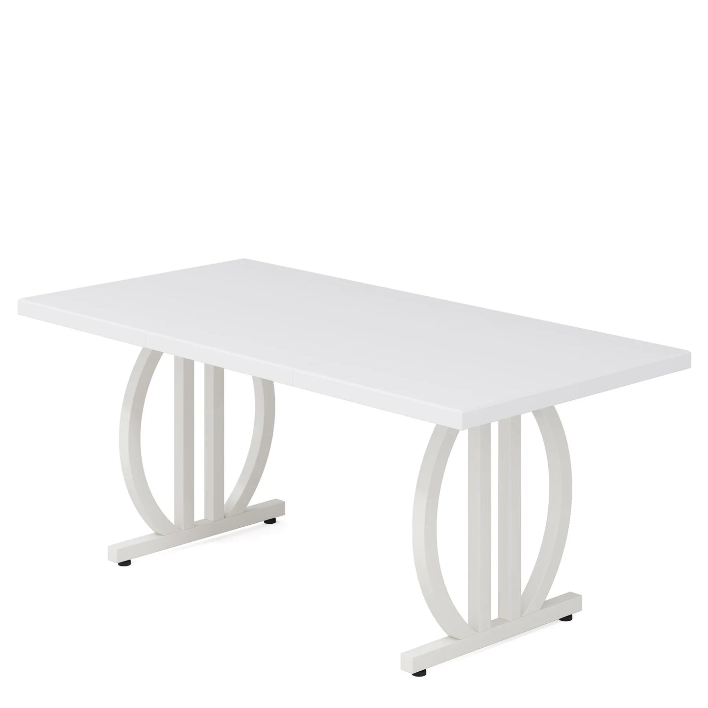 Dining Table for 4-6 People, 63-Inch Large Dinner Table with Heavy Duty Metal Frame, Modern Industrial Table