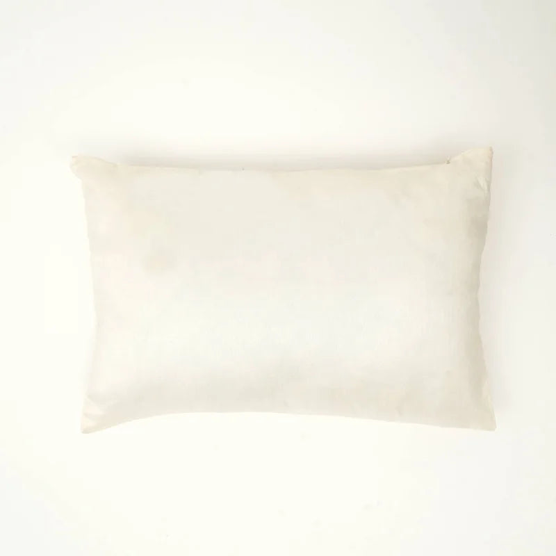 100% Polyester Ivory Lumber Pillow with Embroidery & Bead Work – Soft & Stylish Accent-24X16