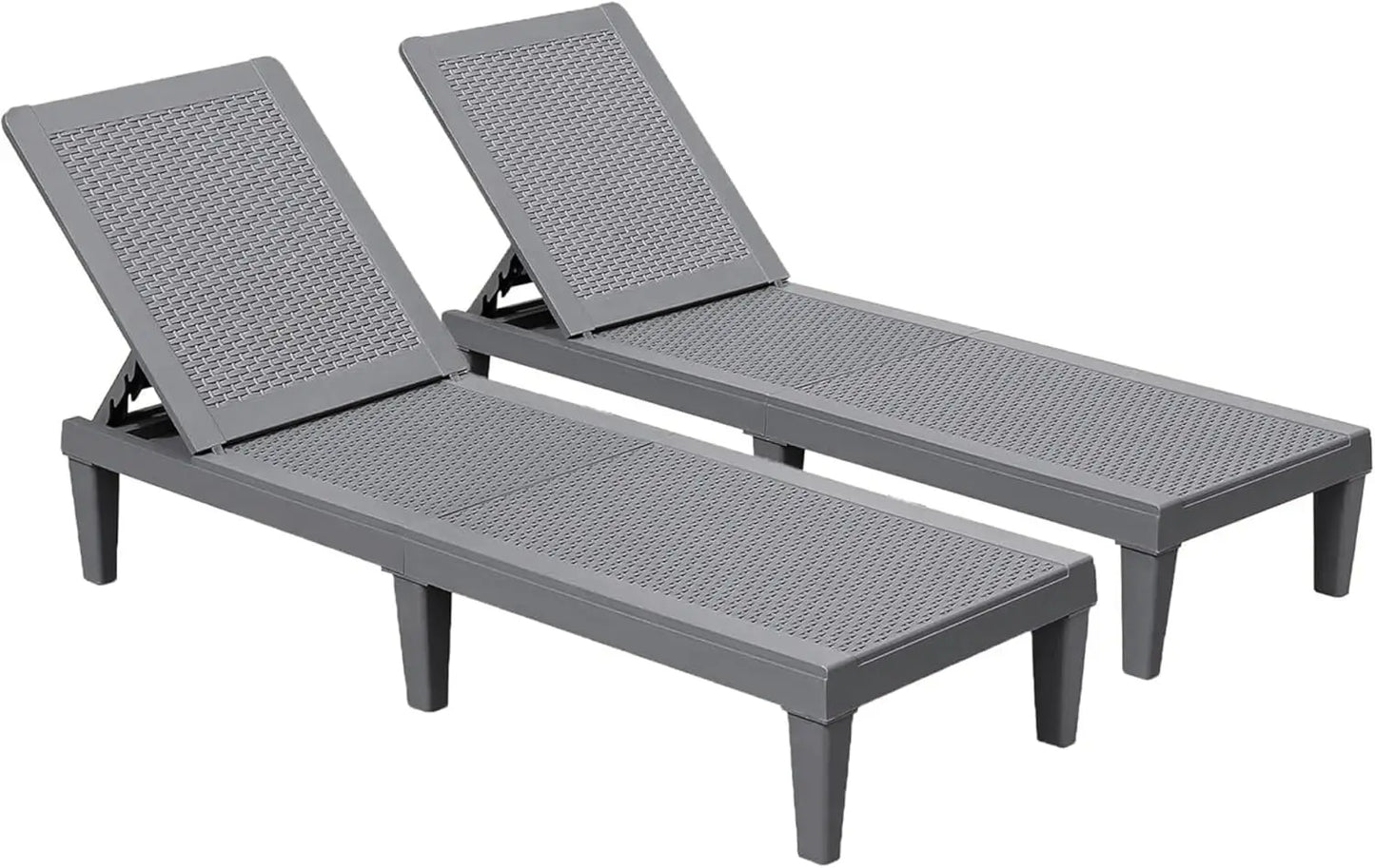 Outdoor Chaise Lounge Chair Set of 2 for Outside Pool Patio, Adjustable Waterproof Easy Assembly Chaise Lounge lounge