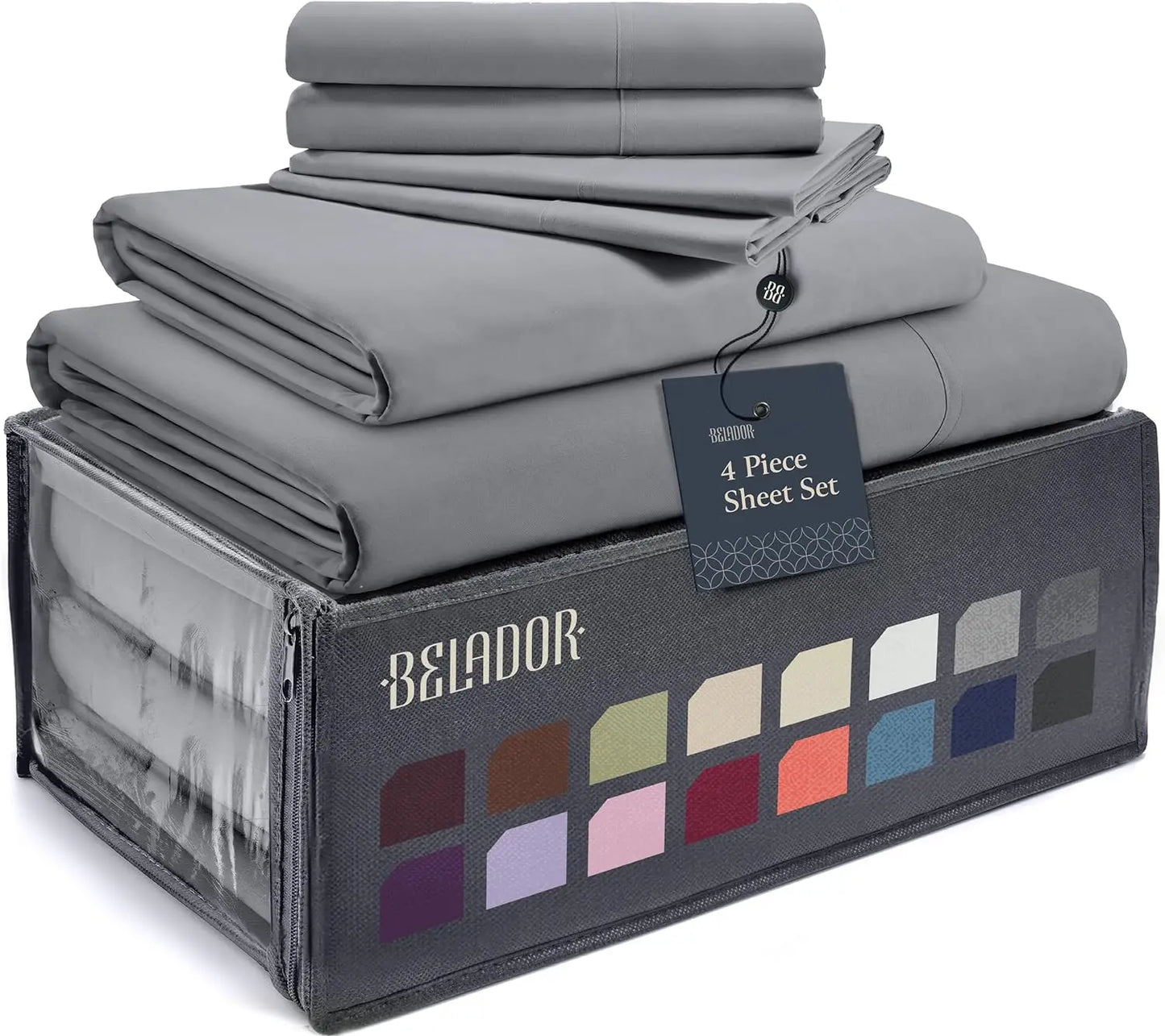 Luxury 6 Piece Bed Sheets for Queen Size Bed, with Elastic
