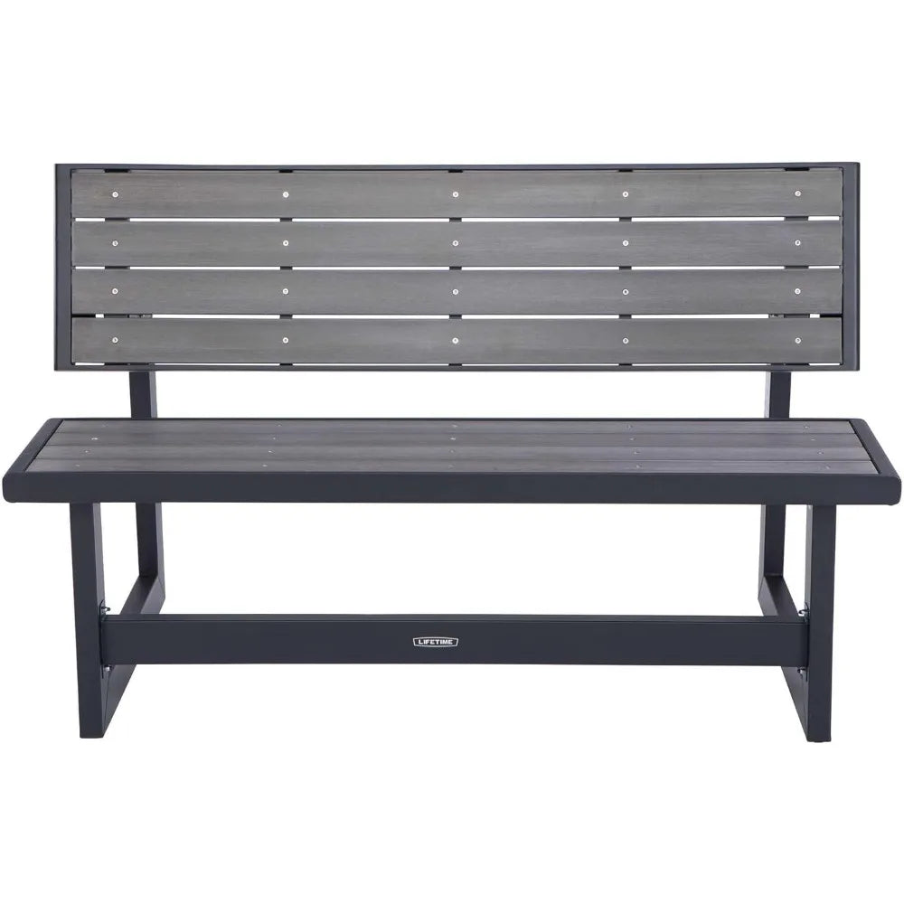 Outdoor Convertible Bench, 55 Inch, Harbor Gray