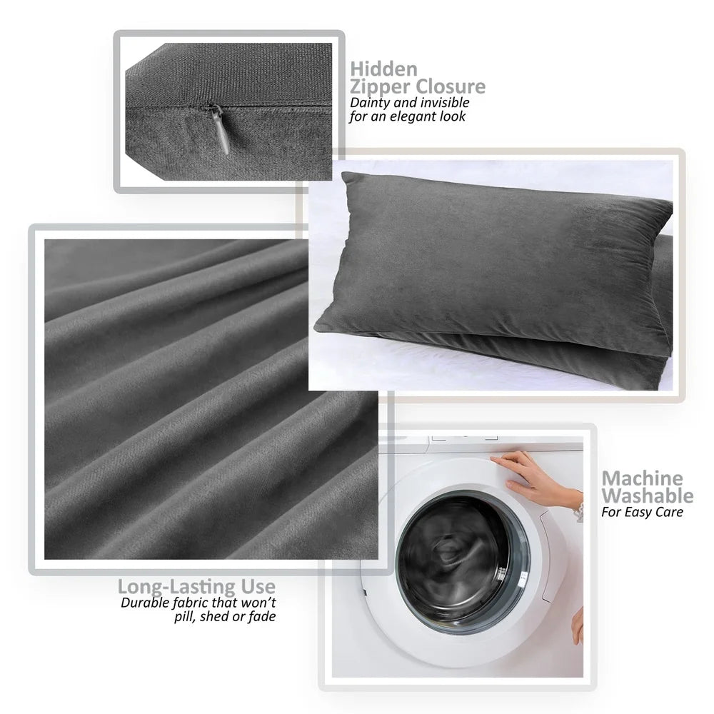 Plush Microfiber Square 26x26 Inch Throw Pillow with Inserts
