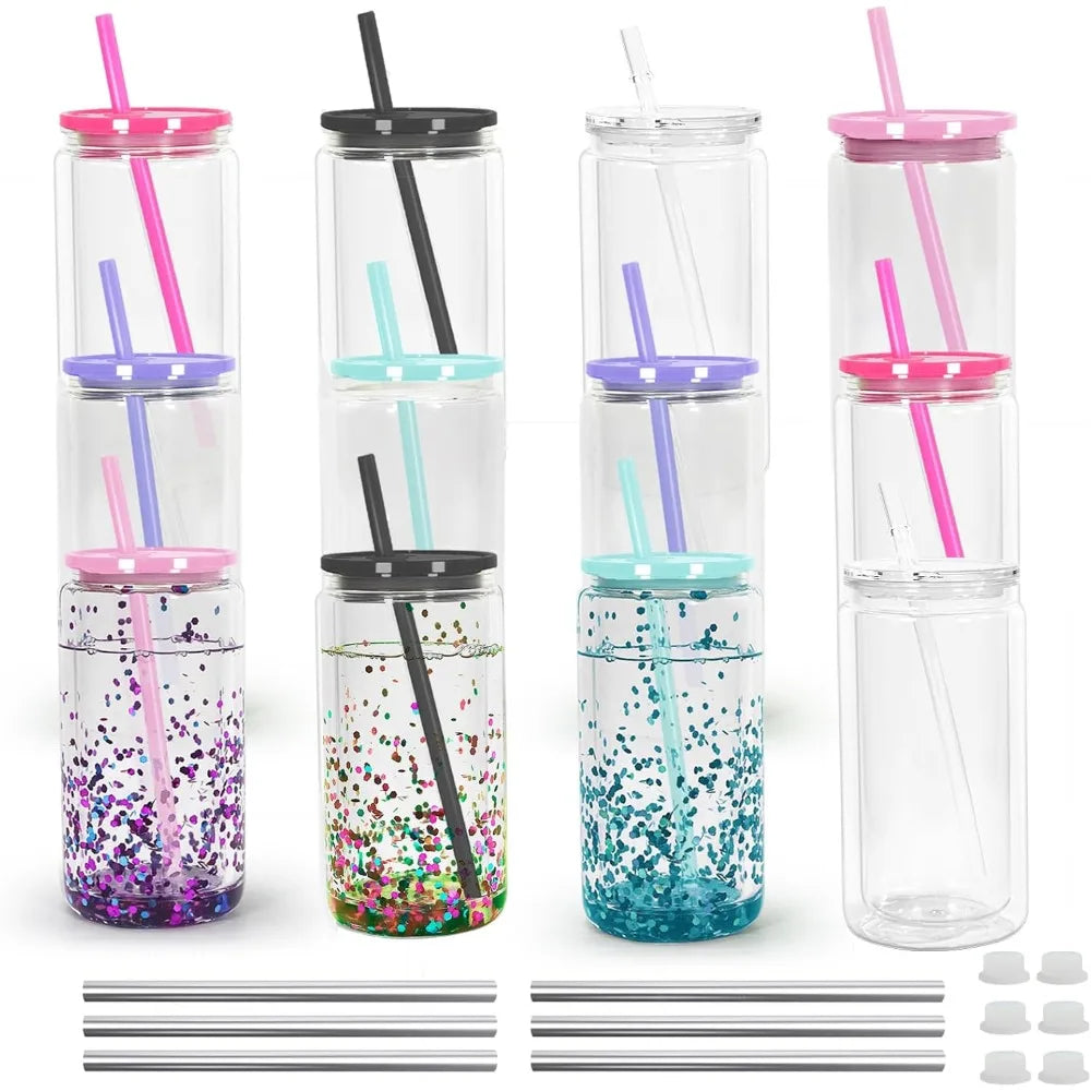 16 oz Acrylic Snow Globe Tumbler