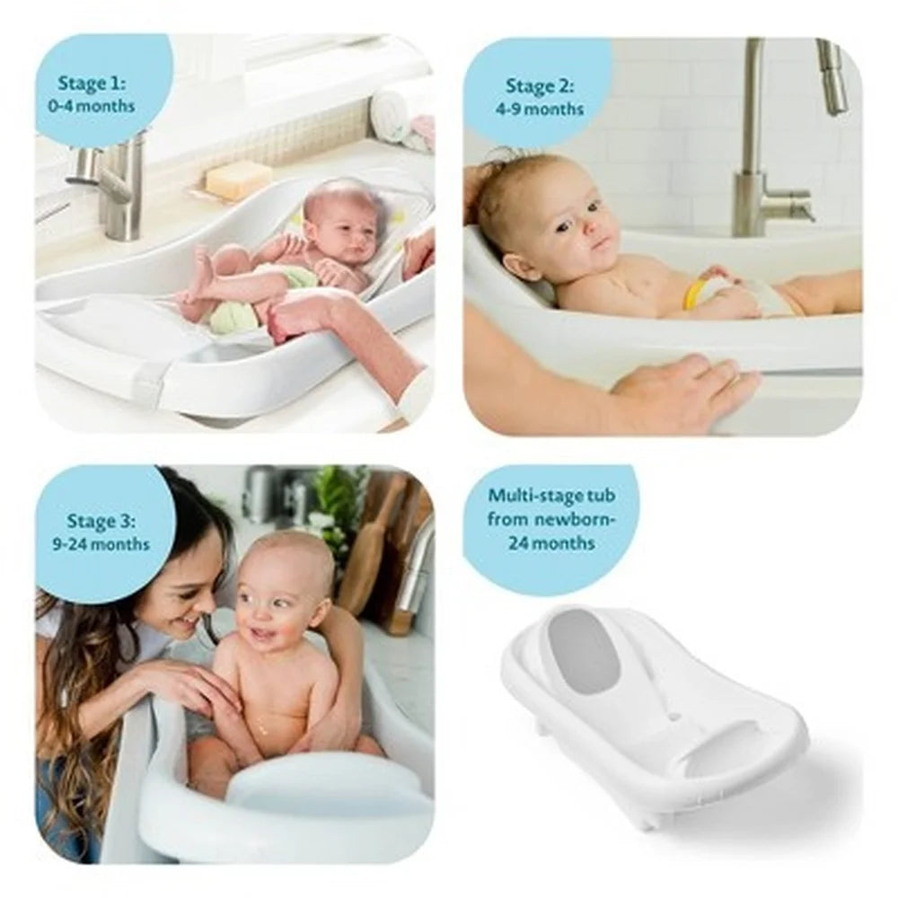 Newborn to Toddler Bath Tub with Sling Ergonomic Design Infant Support Mesh Sling Anti-Slip Pads Easy Clean