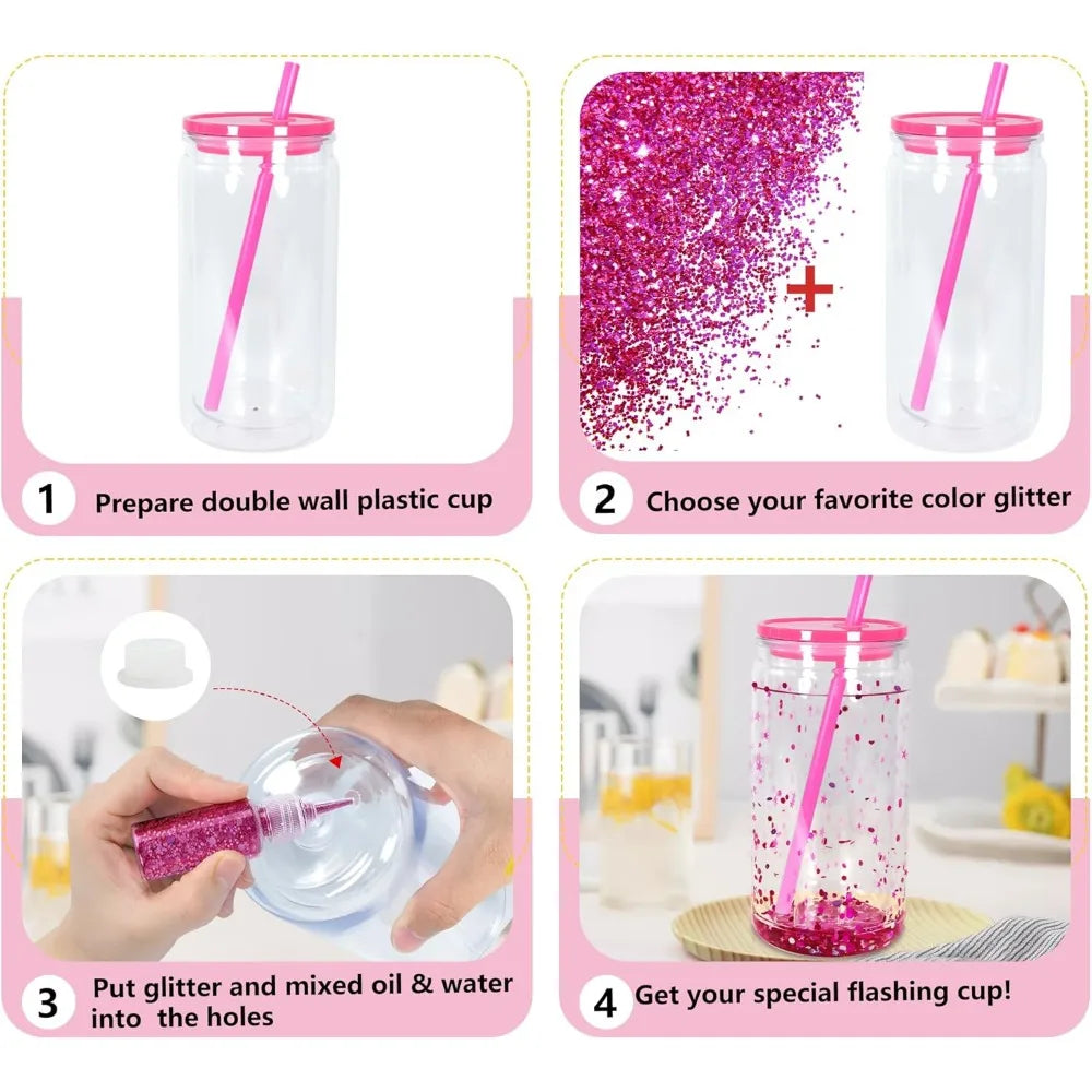 16 oz Acrylic Snow Globe Tumbler