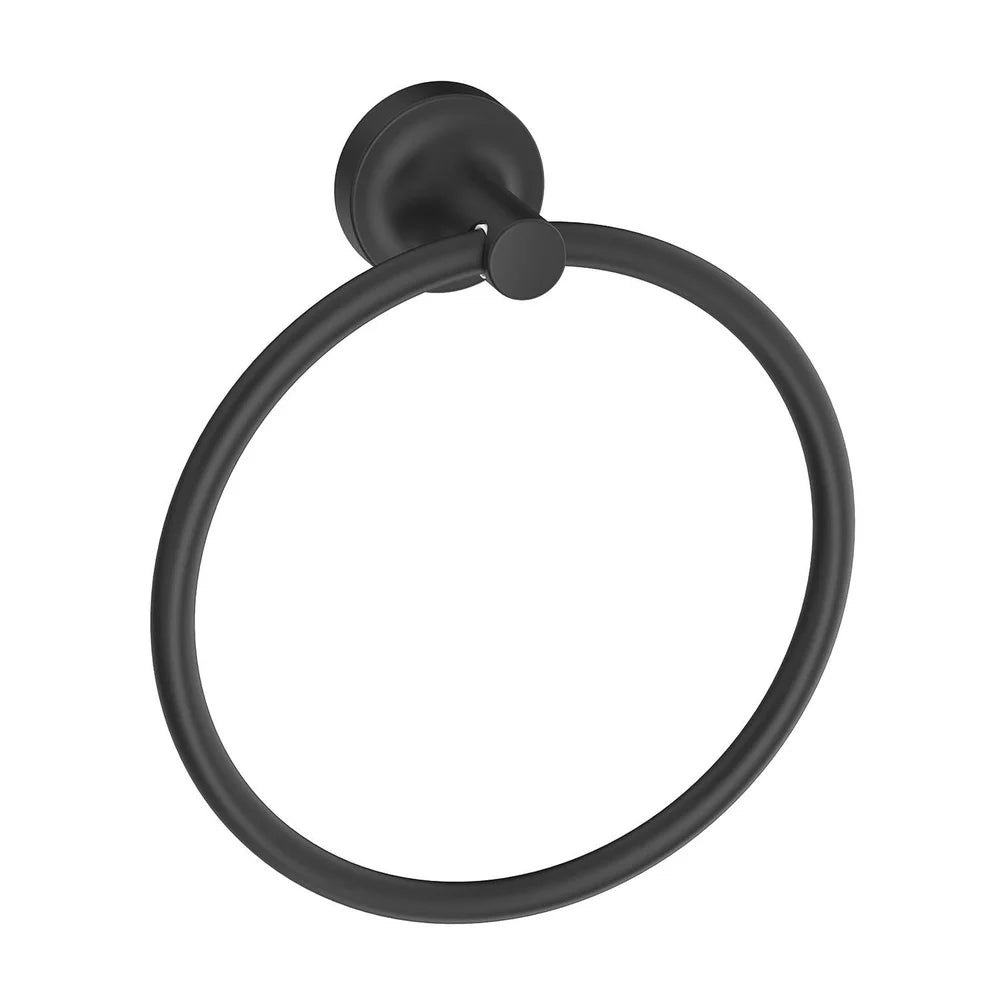 4-Piece Matte Black Bathroom Hardware Set Towel Bar Toilet Paper Holder Towel Ring Robe Hooks