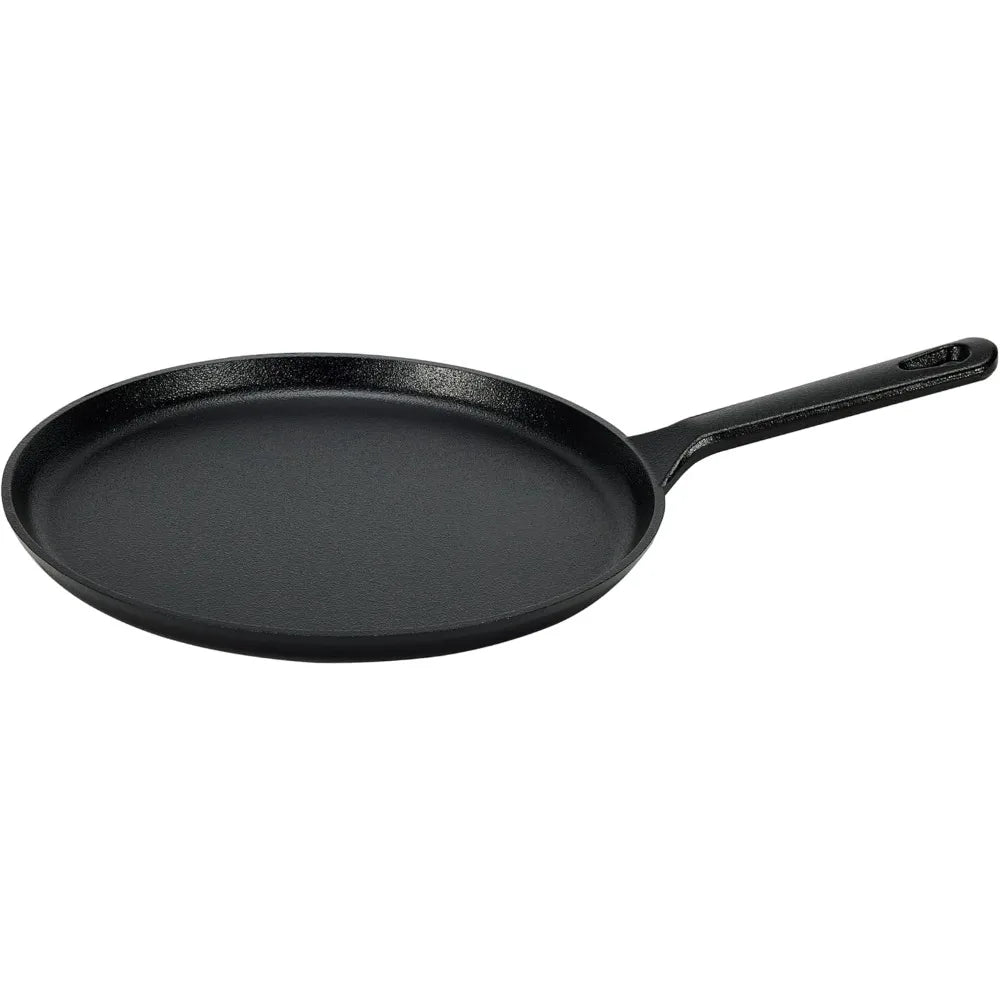 cast iron Pre-Seasoned Cast Iron 5 Pieces Kitchen Pots and Pans Cookware Set, Black, 14.17 x 12.2 x 10.63 in