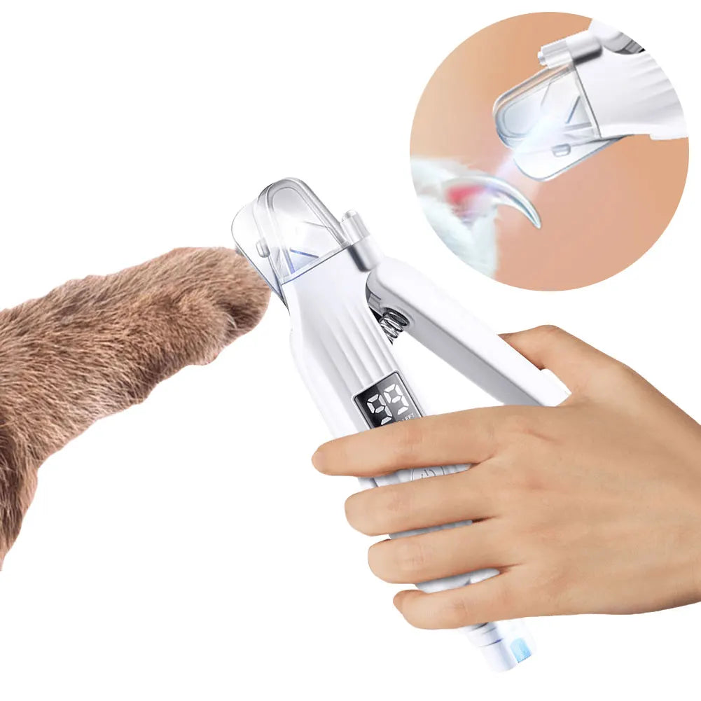 2 in 1 Electric Pet Nail Trimmer Quiet and Low Vibration Pet Toenail Clippers with LED Lights for Small Medium Large Dogs/Cats