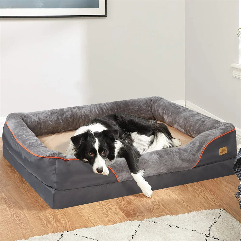 Jumbo Orthopedic Memory Foam Dog Bed Water Proof Removal Cover