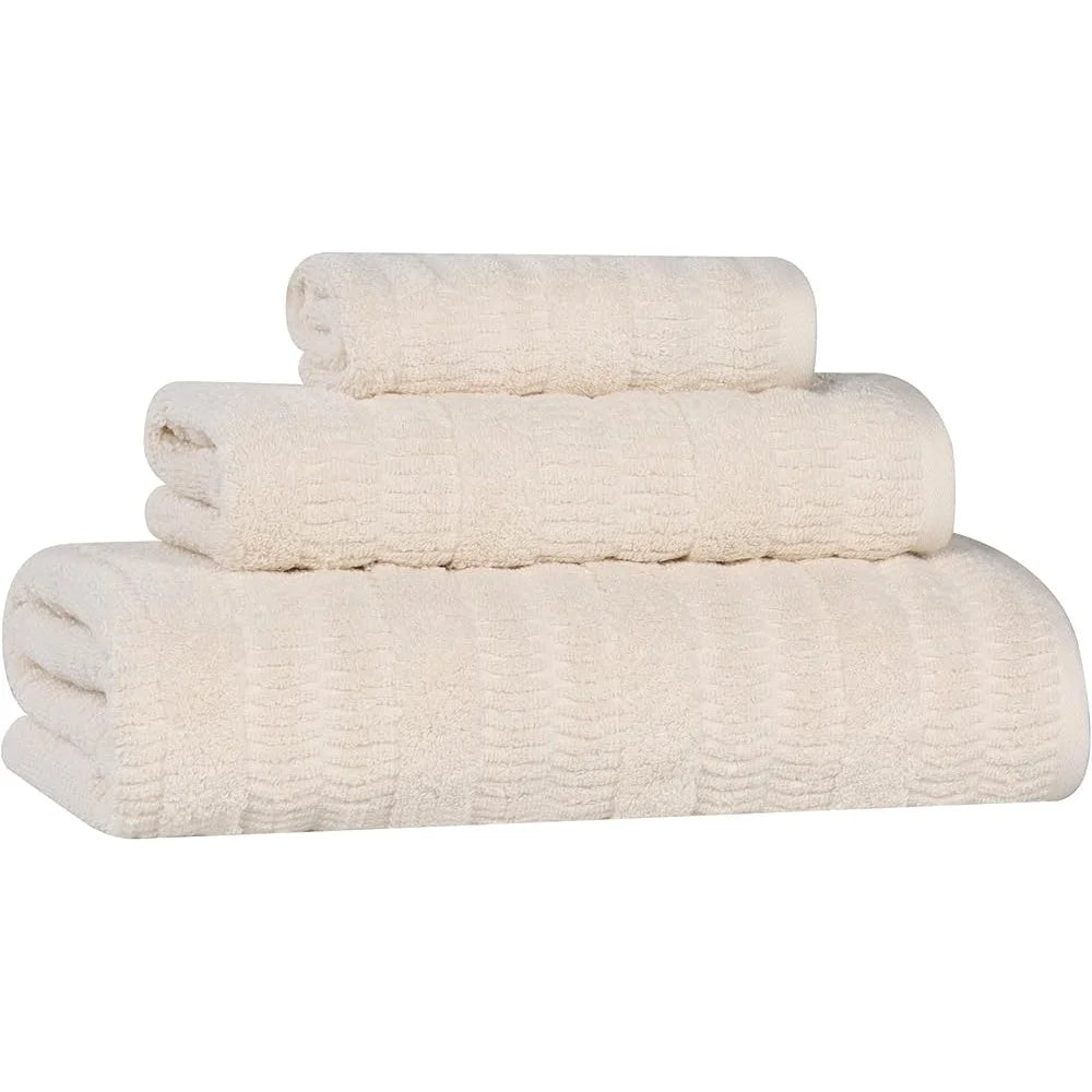 Medium Weight Cotton Blend Towels Quick Dry Ultra-Soft Bath Hand Face Towels Spa Essentials Eco-Friendly Absorbent Towels