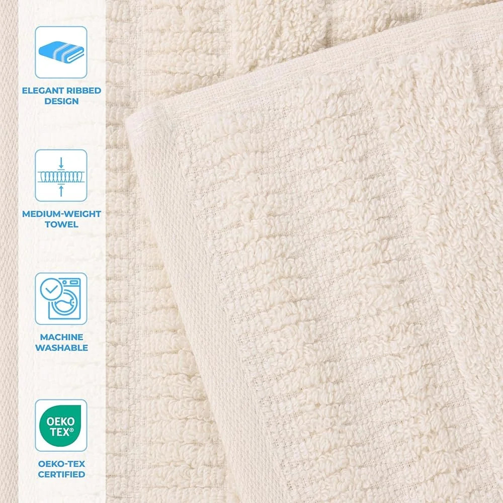 Medium Weight Cotton Blend Towels Quick Dry Ultra-Soft Bath Hand Face Towels Spa Essentials Eco-Friendly Absorbent Towels
