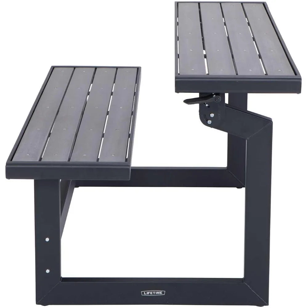 Outdoor Convertible Bench, 55 Inch, Harbor Gray