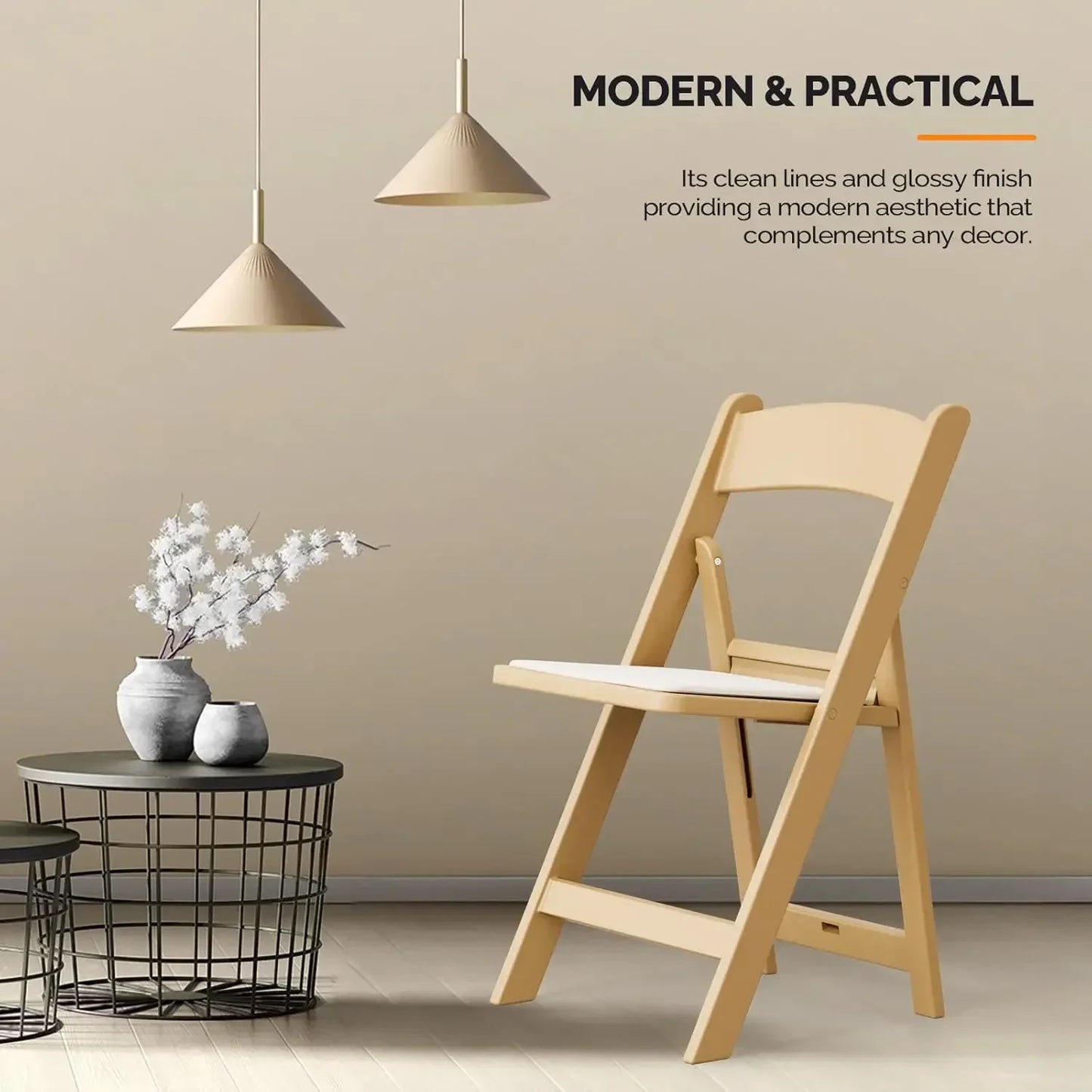 .Resin Folding Chairs with Cushion, Foldable Plastic Chair with Comfortable Padded Seats, Perfect for Event Party Indoor Out