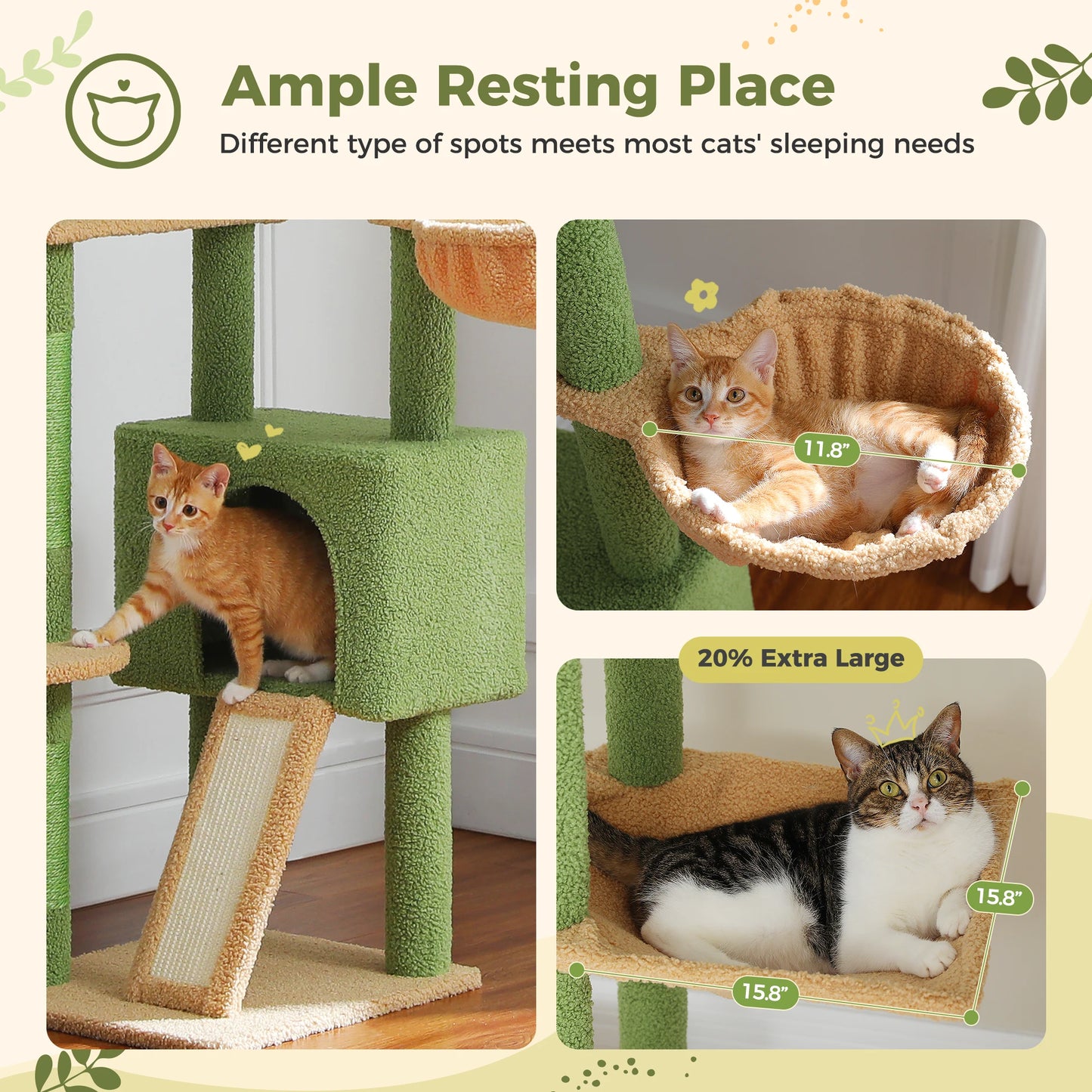 Adjustable Height Floor to Ceiling Cat Activity Tree