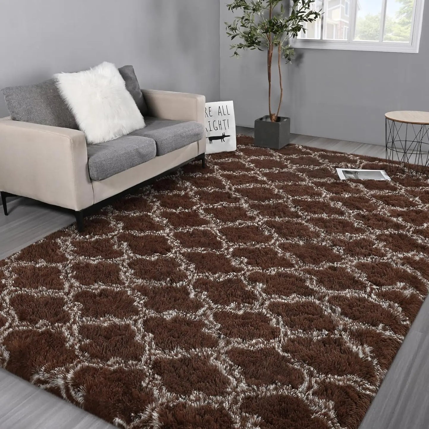 Large Shag Area Rugs for Bedroom Super Soft Plush Fluffy Carpets