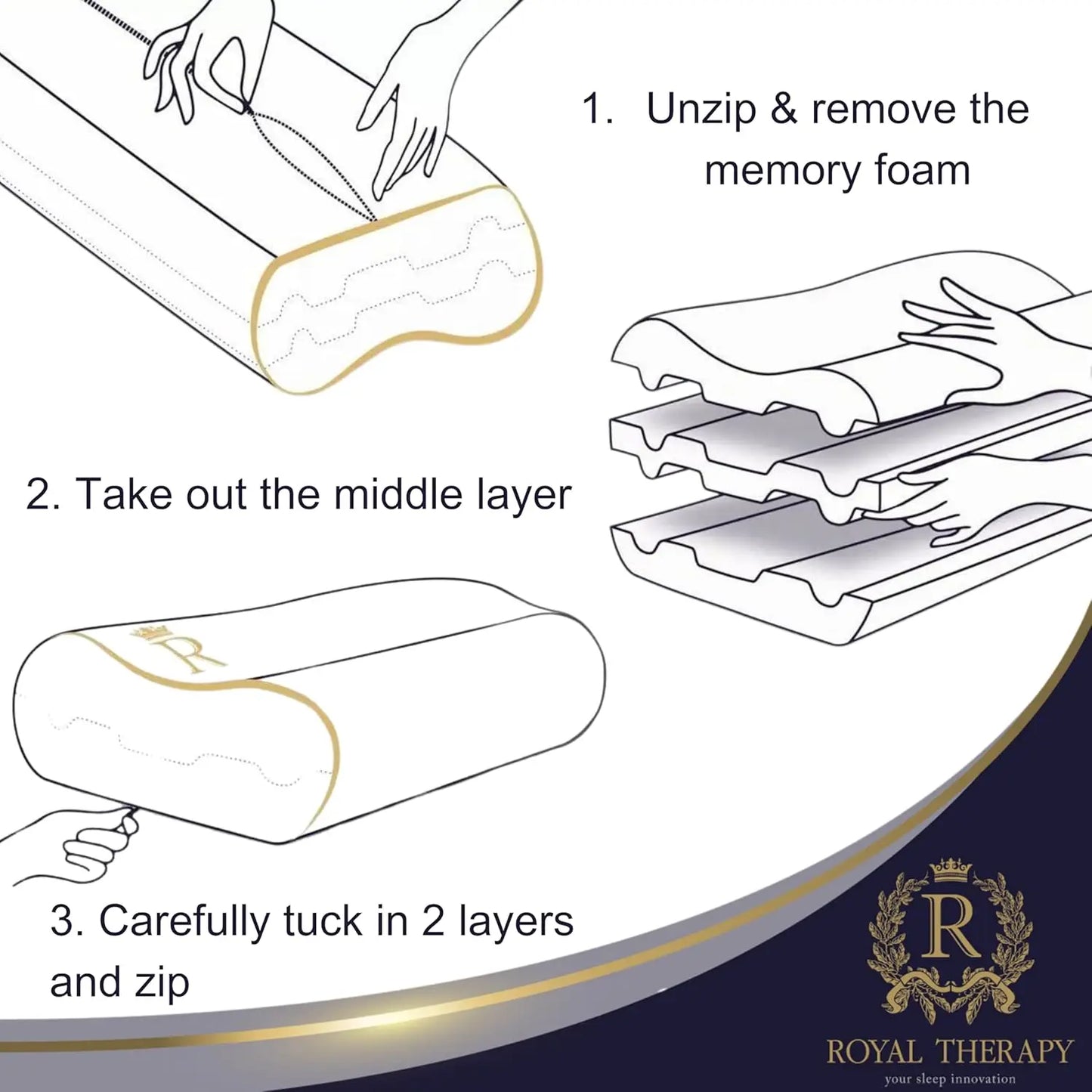 Memory Foam Pillow, King Cervical Pillow for Neck Pain, Contour Pillow, Neck and Shoulder Pain, Side Sleeper, Back