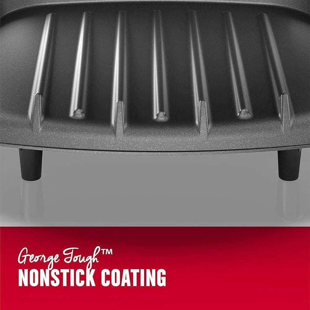 Compact Electric Indoor Grill and Panini Press 2-Serving Nonstick Plates Grease Management System