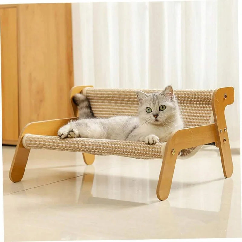 Cat Hammock Sofa - Durable Lint-Free Large Cat Scratching Post | 2-In-1 Rest And Scratch Pet Furniture, Suitable For All Seasons