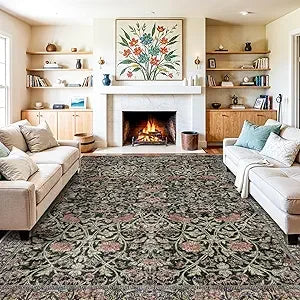 10x14 Living Room Area Rug - Modern Abstract Large Area Rugs Non-Slip Stain Resistant Carpets