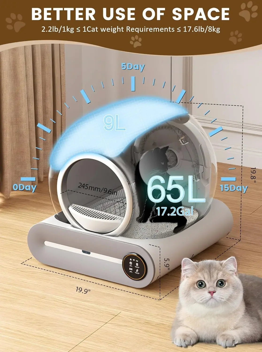 Automatic Self Cleaning Litter Box, Upgraded Robot, Multiple Cats