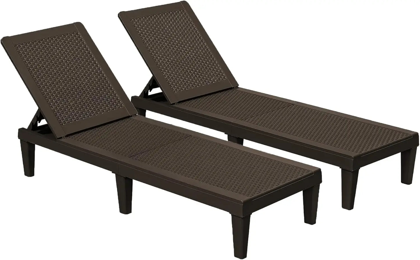 Outdoor Chaise Lounge Chair Set of 2 for Outside Pool Patio, Adjustable Waterproof Easy Assembly Chaise Lounge lounge