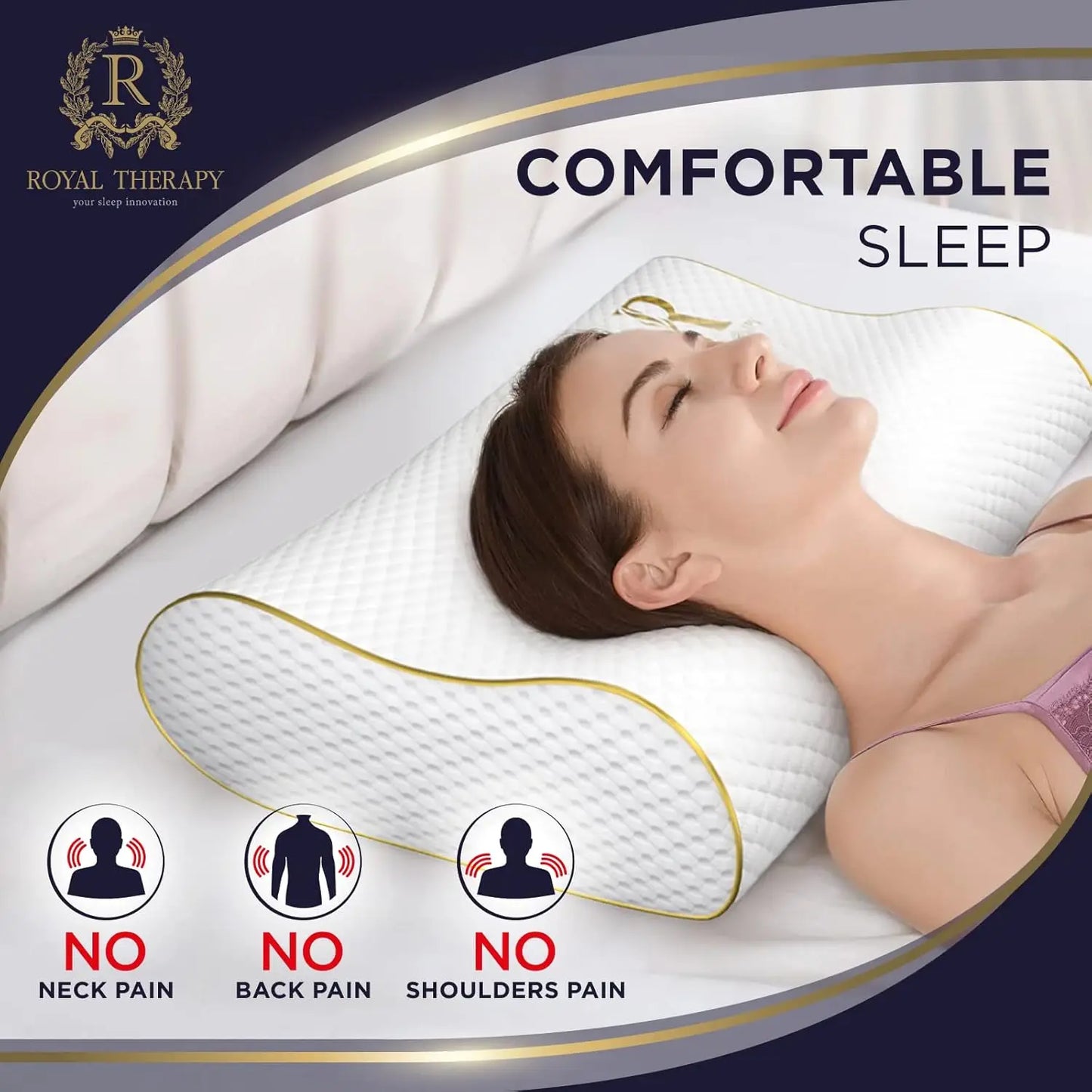 Memory Foam Pillow, King Cervical Pillow for Neck Pain, Contour Pillow, Neck and Shoulder Pain, Side Sleeper, Back