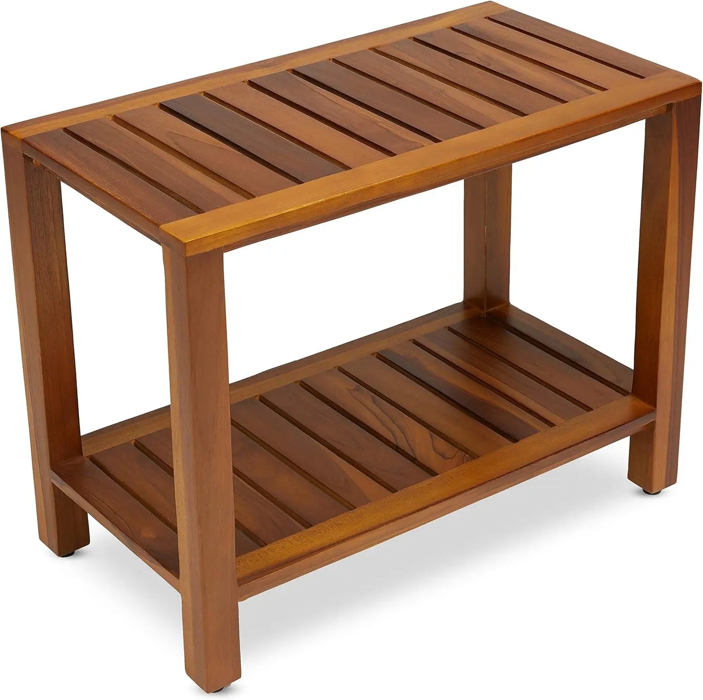 Teak Shower Bench 24 Inch For Bathroom, Spa - Fully Assembled, The Eske