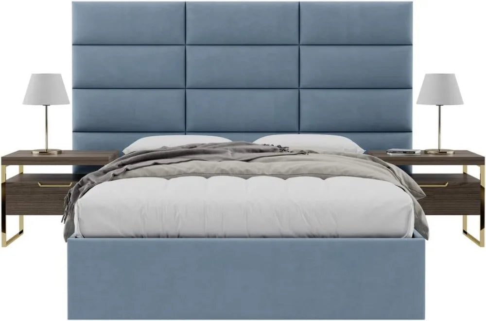 Upholstered Wall Mounted Headboard Panels - Queen Size, Soundproof Acoustic Panels, Easy Installation, 4 Panels Set