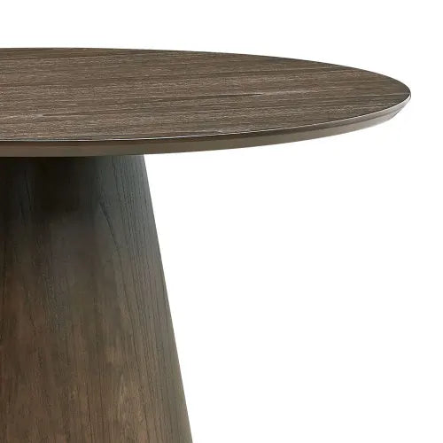 47.24 inch dining table, circular modern style, medium density fiberboard wood, with sturdy cylindrical base