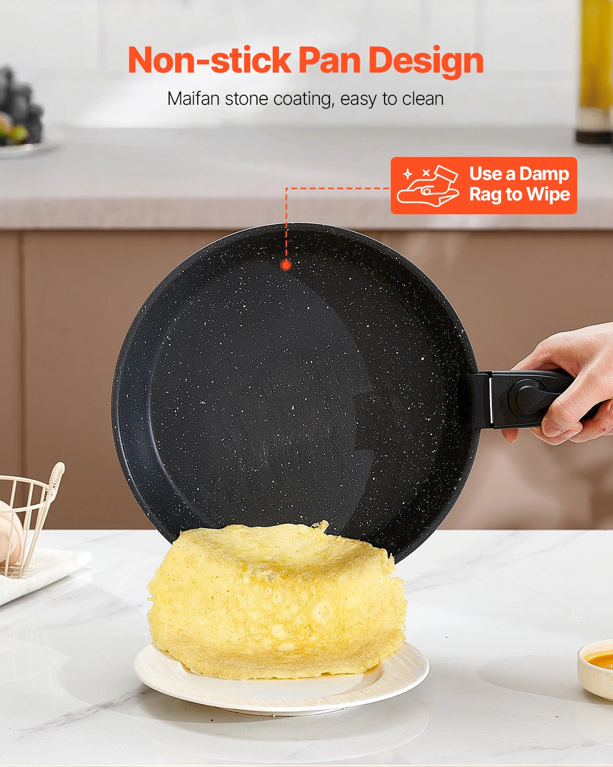 VEVOR 17 Pcs Nonstick Cookware Set Granite Pots and Pans Set Induction Cookwares Kitchen Cooking Set with Frying Sauce Saute Pan