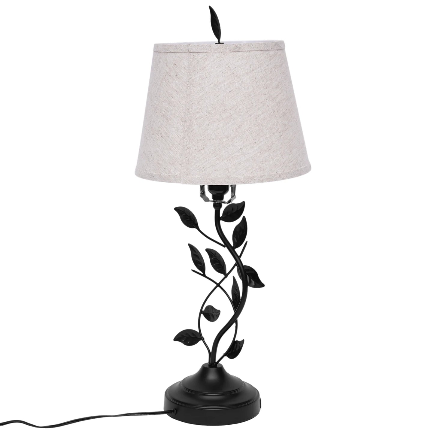 Table Lamps, 26.2-Inch Iron & Linen, Dual USB Charging Ports, Soft Light to Protect Eyes, for Nursery, Bedroom & Living Room