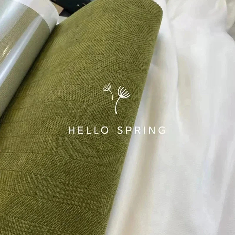 French Chenille Blackout Curtains for Living Room Bedroom Herringbone Pattern Modern Luxury Custom Size Window Drape