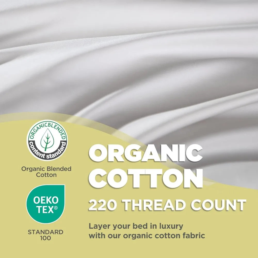 100% Organic Cotton Bed Pillows Queen Size Set of 2 - Down Alternative Hotel Quality White Bedding for Back and Side Sleepers,20