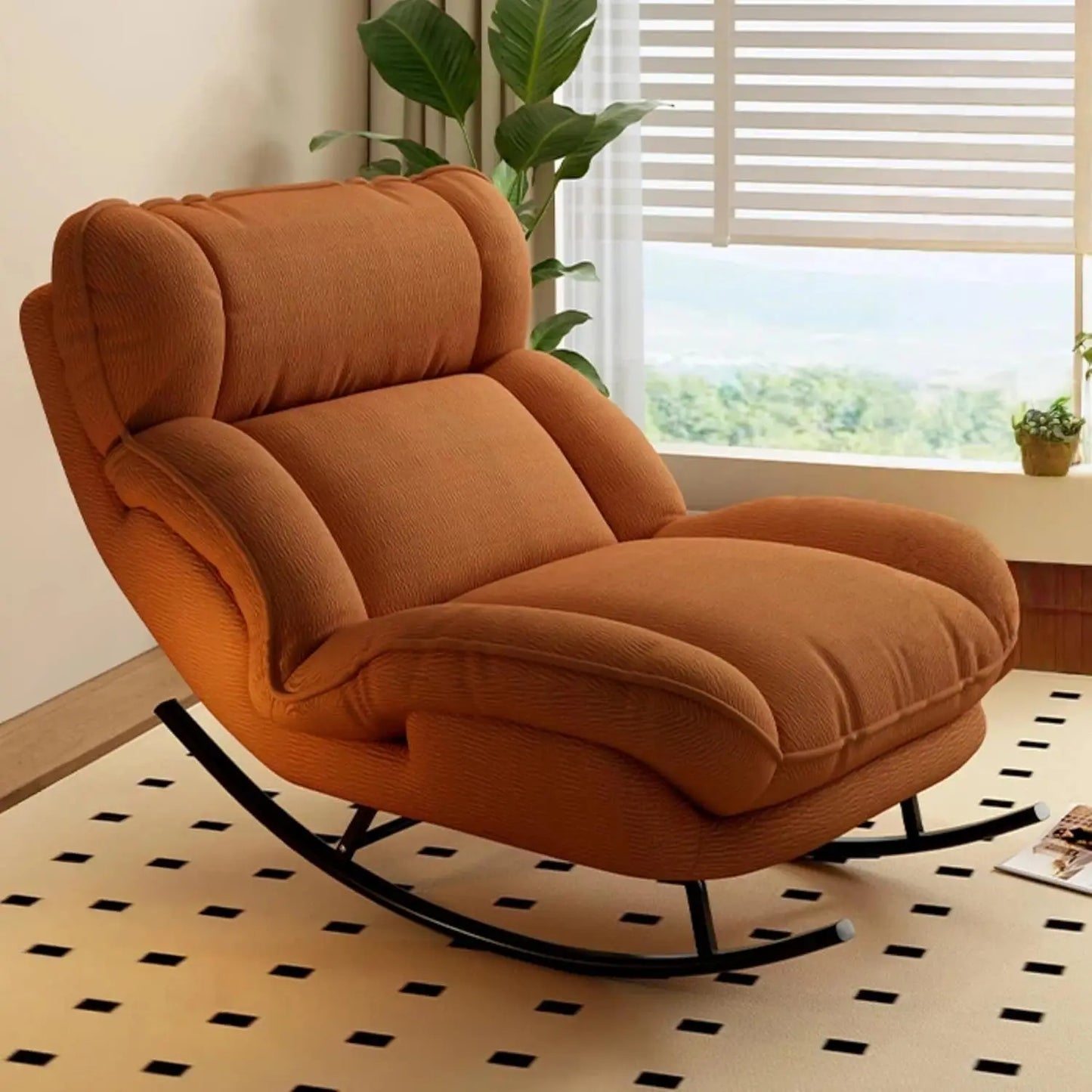 Sofa Rocking Chair Metal Frame with Adjustable Backrest Comfortable Decorative Chair Modern Ergonomic Sofa for, Customized